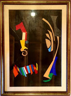 André Lanskoy - Composition sur fond noir