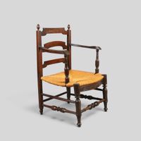 Fauteuil en bois naturel de style Provençal à assise paillée… (photo 2)