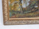 a picture of a painting of a deer in the woods