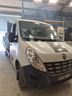 a white van that is parked in a garage