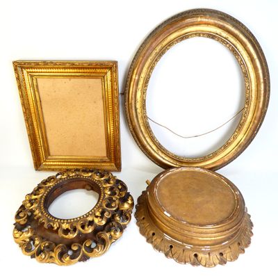 a gold picture frame and a gold picture frame on a white background
