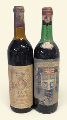 deux bouteilles de vin posées l'une à côté de l'autre sur une table