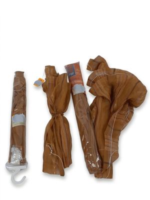 three umbrellas that are wrapped in plastic and tied together