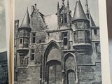 two old photos of a building in a book