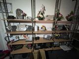 a shelf with many different items on it in a room