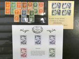une photo d'une collection de timbres exposée