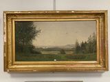 a picture of a painting hanging on a wall next to a picture of a landscape