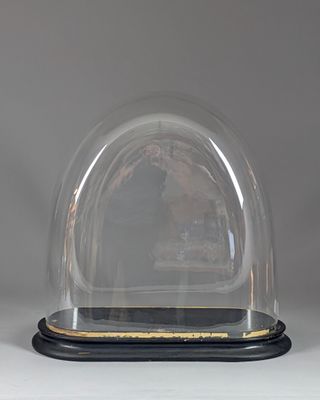 un dôme en verre surmonté d'une horloge