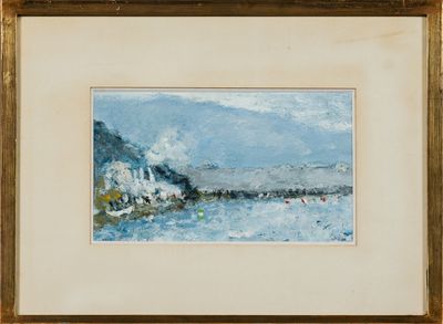 an image of a painting of boats in a body of water
