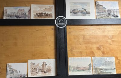 une photo d'une photo représentant une fenêtre sur laquelle figurent des images