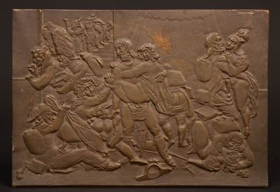 EROTICA: Plaque en bronze en bas-relief figurant une scène d… - Photo 1