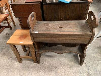Lot de 2 meubles : tabouret et banc