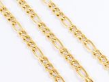 a close up of a gold chain on a white background