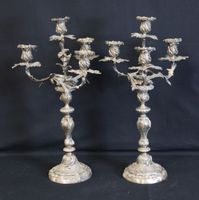 Importante paire de candélabres en bronze argenté de style r…