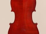 an old violin with a wooden back and a long neck