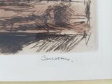 a drawing of a cat sitting on a window sill