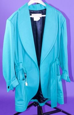 Yves SAINT LAURENT Variation Manteau vert en laine feutrée e… - Photo 1