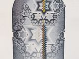 an image of a drawing of a vase with a star of david on it