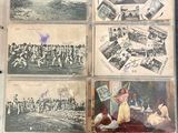 an old photo album with pictures of people on the pages
