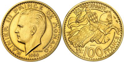 a gold coin with a picture of a man riding a horse