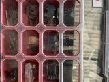 a red case with many different items in it