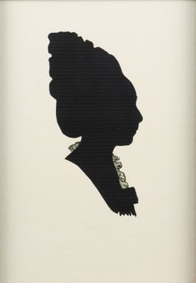 an image of a silhouette of a woman in profile