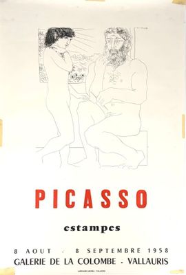 une affiche sur laquelle figurent les dessins d'un homme et d'une femme