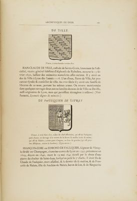un livre ouvert sur lequel figure l'image d'un blason et un blason