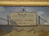 a painting of a sign on the wall of a building