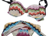 ensemble de bikini multicolore avec bandeau et pochette assortis