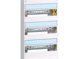 a close up of a white wall mounted box with four drawers