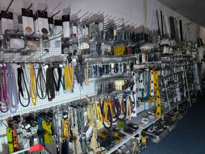 many different types of tools on the wall in the store