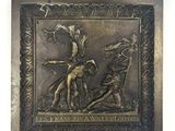 plaque en bronze représentant une scène de la vie d'Abraham et d'Abraham