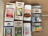 a cardboard box filled with different types of products