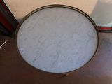 round marble top coffee table with brass frame