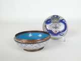 pair of chinese cloise enamel bowls and saucer, 20th century