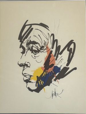 an image of a drawing of a man with a cigarette