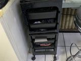 an image of a kitchen with a stove and a bar stool