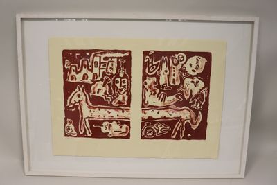 Ecole contemporaine, lithographie en couleurs, numérotée 40/… - Photo 1