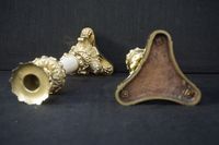 2 bougeoirs français de style Louis XV en bronze doré - H : … (photo 2)
