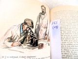 a picture of a book with a drawing of a man looking at a microscope