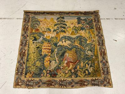 an image of a tapestry hanging on a wall in a room