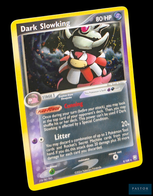 gros plan d'une carte pokemon sur fond noir