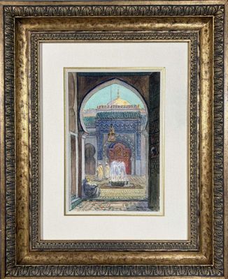 une image représentant un tableau d'une mosquée dans un cadre doré