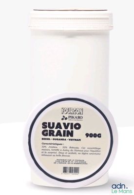 a white container with a label on it that says suavio grain