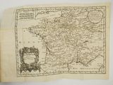 une vieille carte de la France sur laquelle figure une image du pays