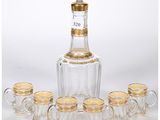 service à vin en cristal comprenant six verres et une carafe
