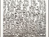 un dessin en noir et blanc représentant des bulles sur fond blanc
