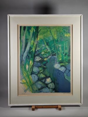 Camille HILAIRE (1916-2004). "La cascade". Lithographie signée en bas  - Photo 1