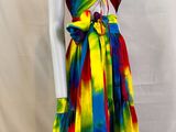 a woman ' s colorful dress on a mannequin mannequin mannequin mannequin mannequin mannequin mannequin mannequin
